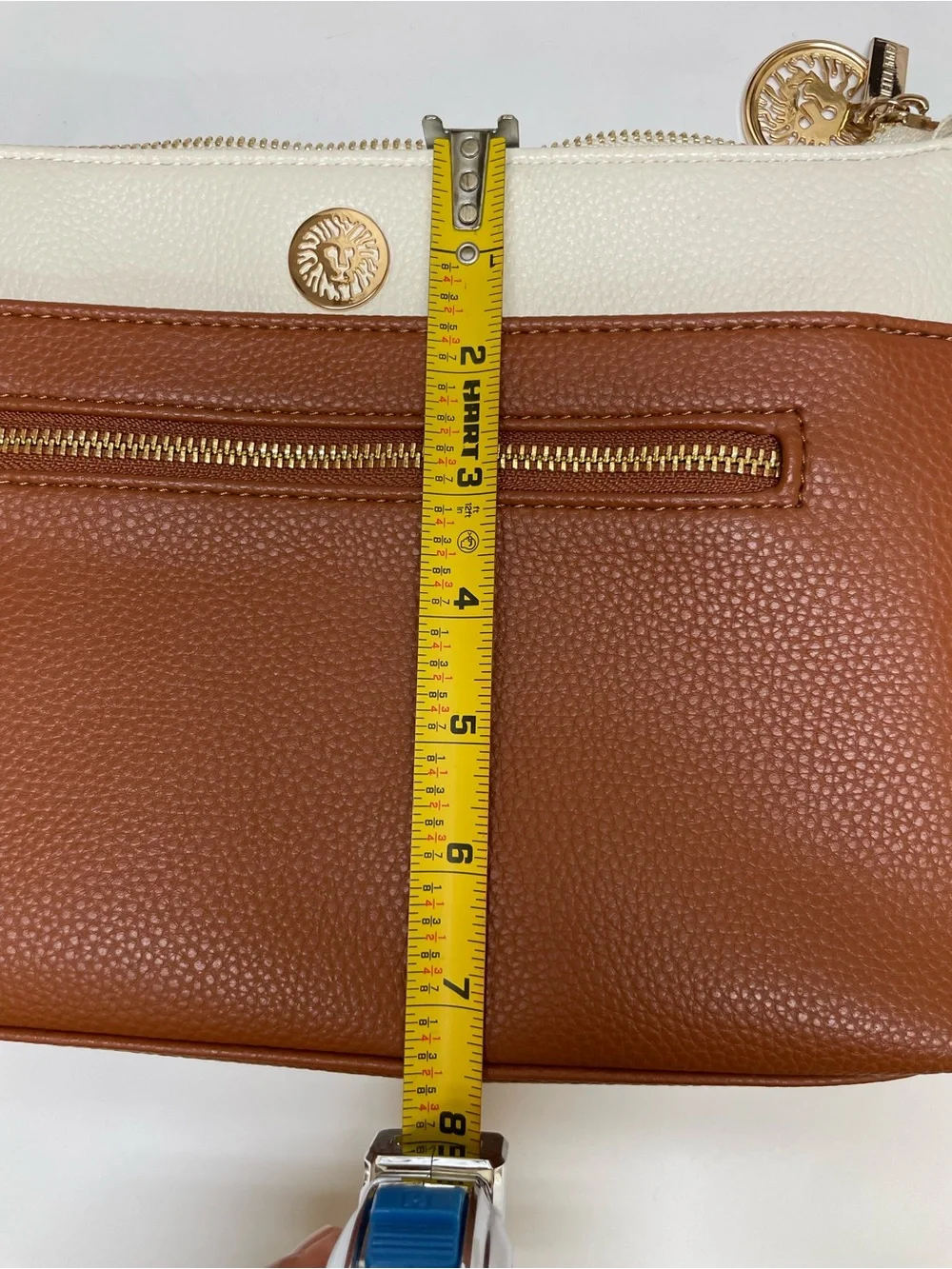Anne Klein White and Orange Crossbody with Gold Accents - Picture 9 of 10